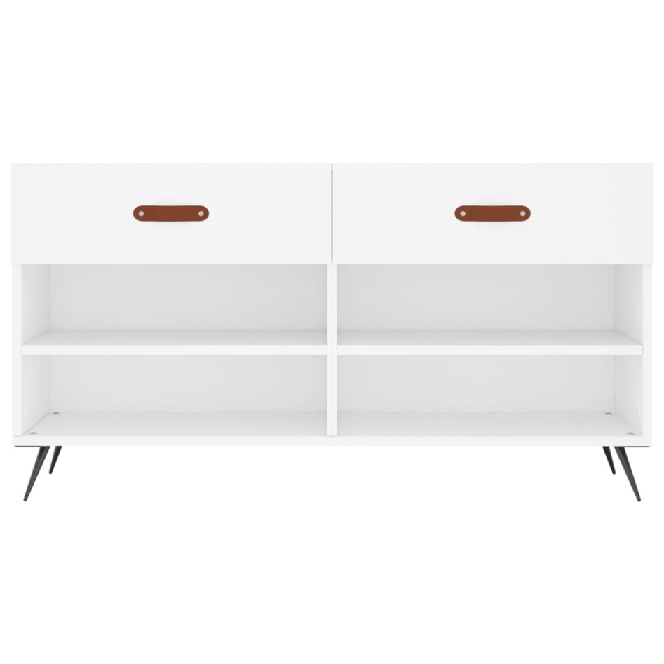 Banco zapatero madera de ingeniería blanco 102x35x55