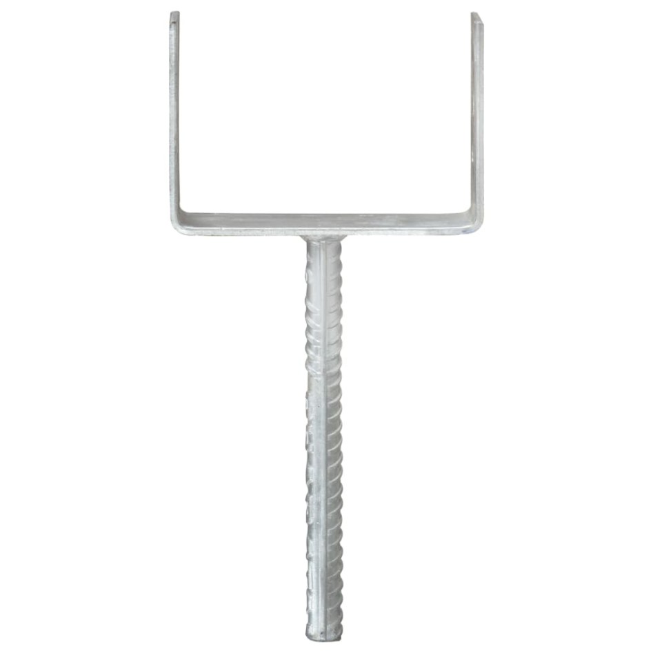 Anclajes de valla 6 uds acero galvanizado plateado 14x6x30