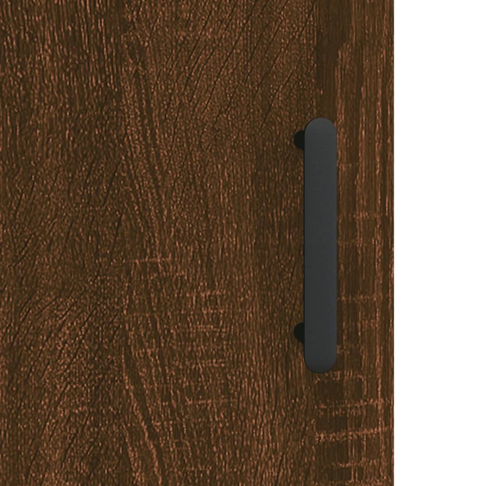 Aparador alto madera contrachapada marrón roble 69,5x34x180