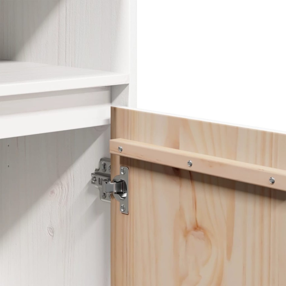 Aparador alto de madera maciza de pino banco 37x34x110