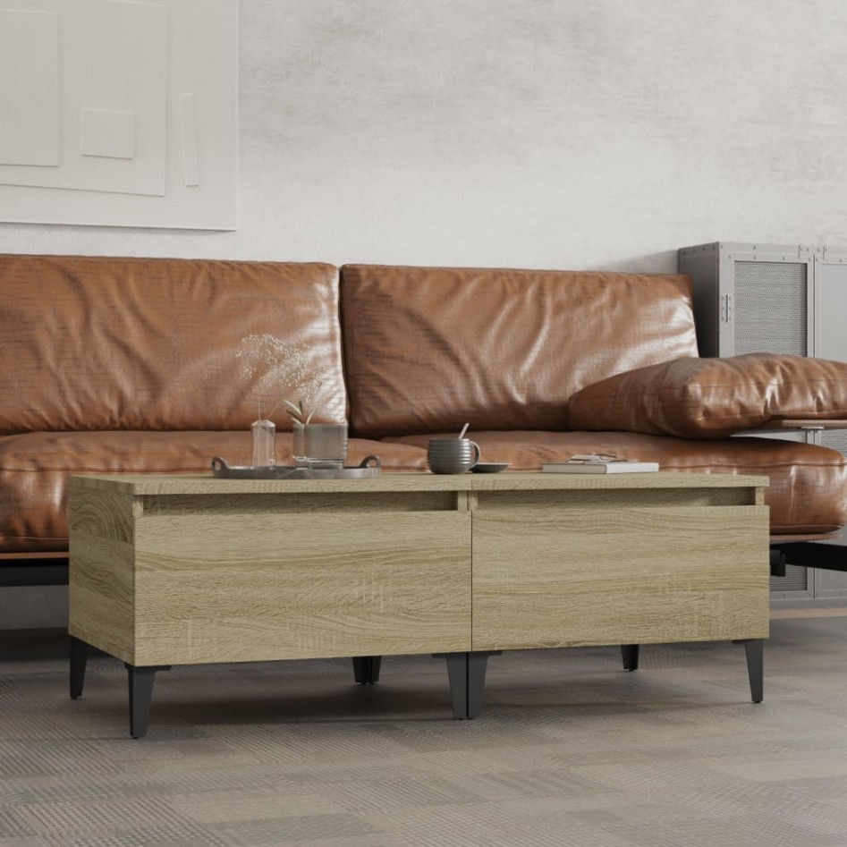 Mesas auxiliares 2 uds madera roble Sonoma 50x46x35