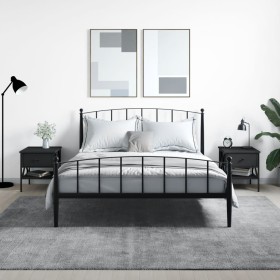 Mesitas de noche 2 uds madera de ingeniería negro 40x42x45