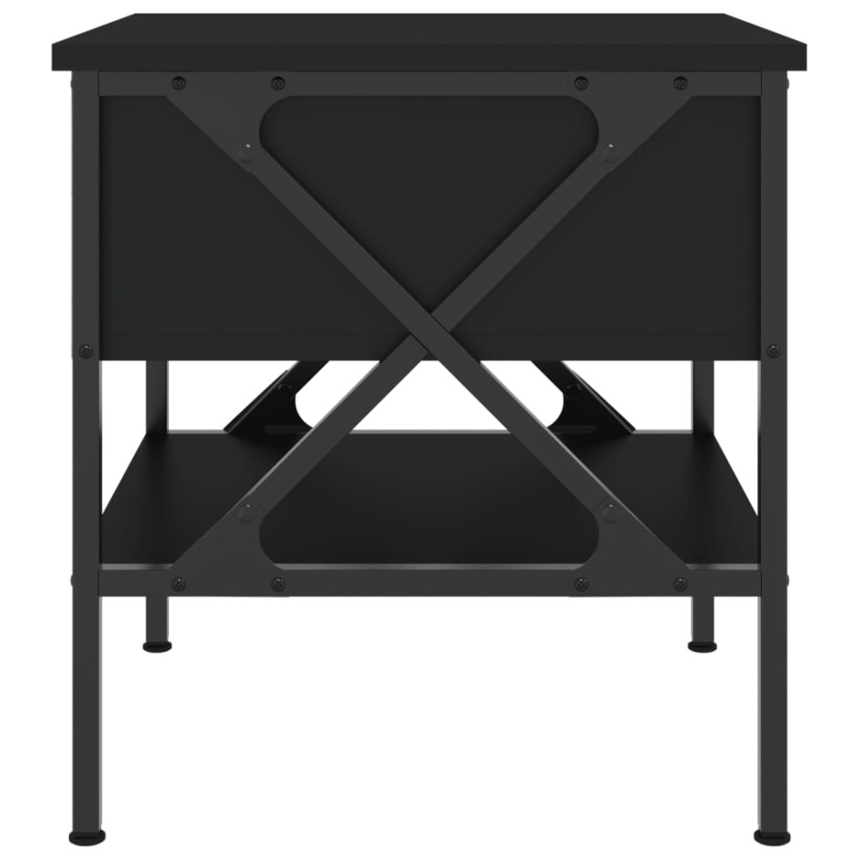 Mesitas de noche 2 uds madera de ingeniería negro 40x42x45