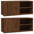 Mueble TV 2 uds madera contrachapada roble marrón