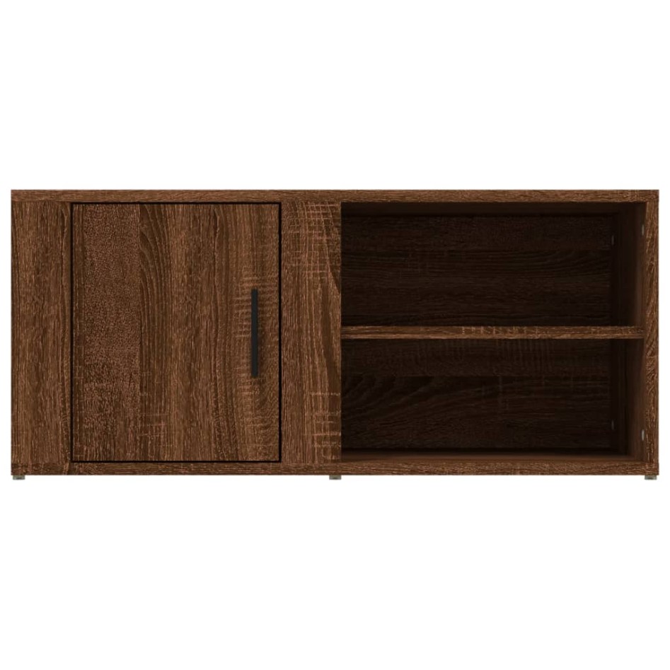 Mueble TV 2 uds madera contrachapada roble marrón
