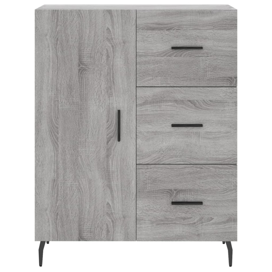 Aparador alto madera contrachapada gris sonoma 69,5x34x180
