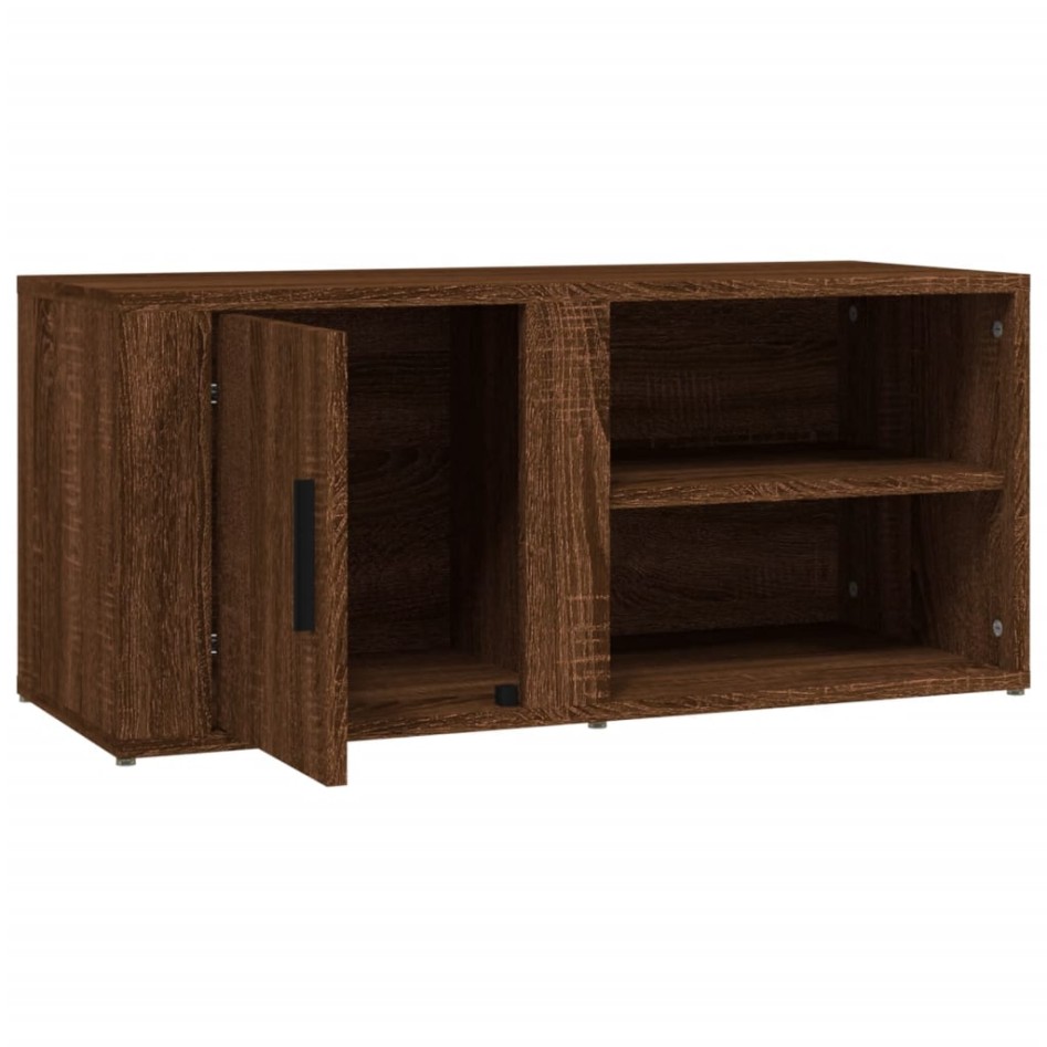 Mueble TV 2 uds madera contrachapada roble marrón