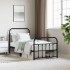 Estructura cama sin colchón con estribo metal negro 90x190