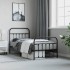 Estructura cama sin colchón con estribo metal negro 90x190