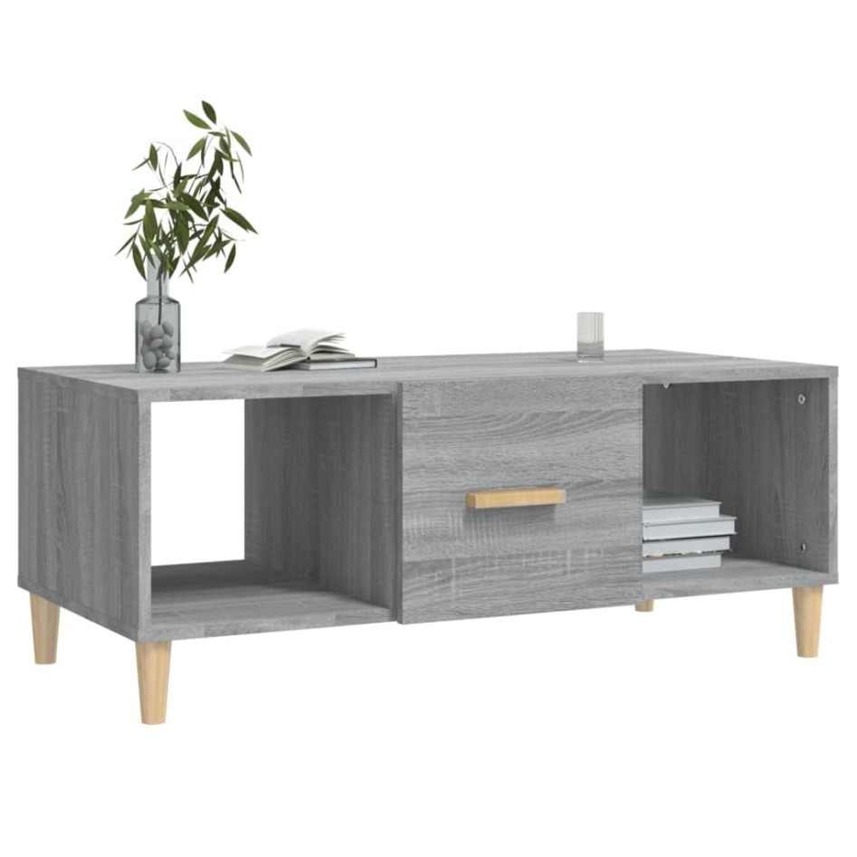 Mesa de centro madera contrachapada gris Sonoma 102x50x40