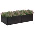 Jardinera de ratán sintético negro 157x80x40
