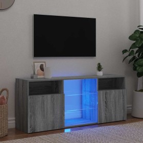 Mueble de TV con luces LED gris Sonoma 120x30x50