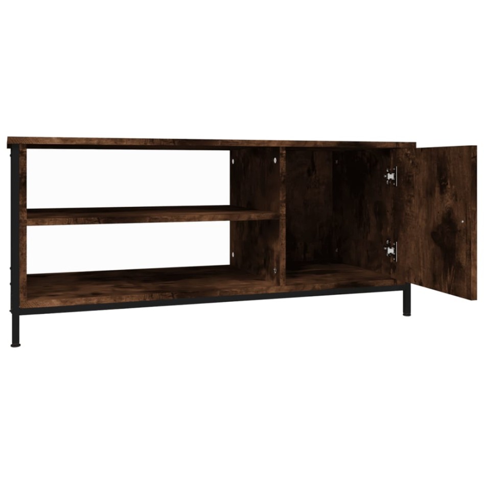 Mueble de TV madera contrachapada roble ahumado 100x40x45