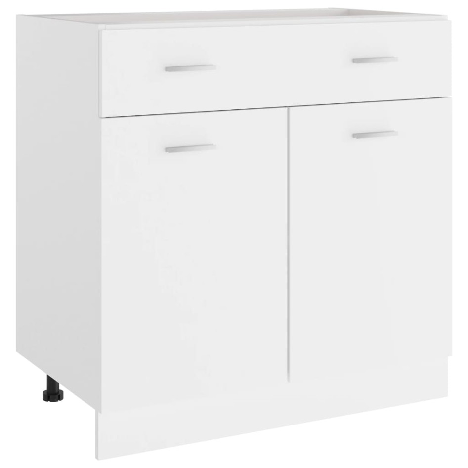 Armario inferior de cocina madera blanco 80x46x81,5