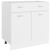 Armario inferior de cocina madera blanco 80x46x81,5 cm