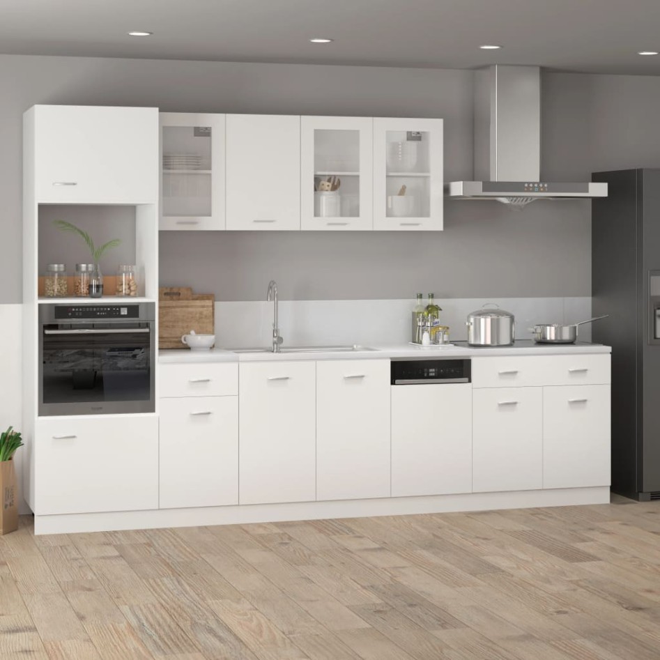 Armario inferior de cocina madera blanco 80x46x81,5