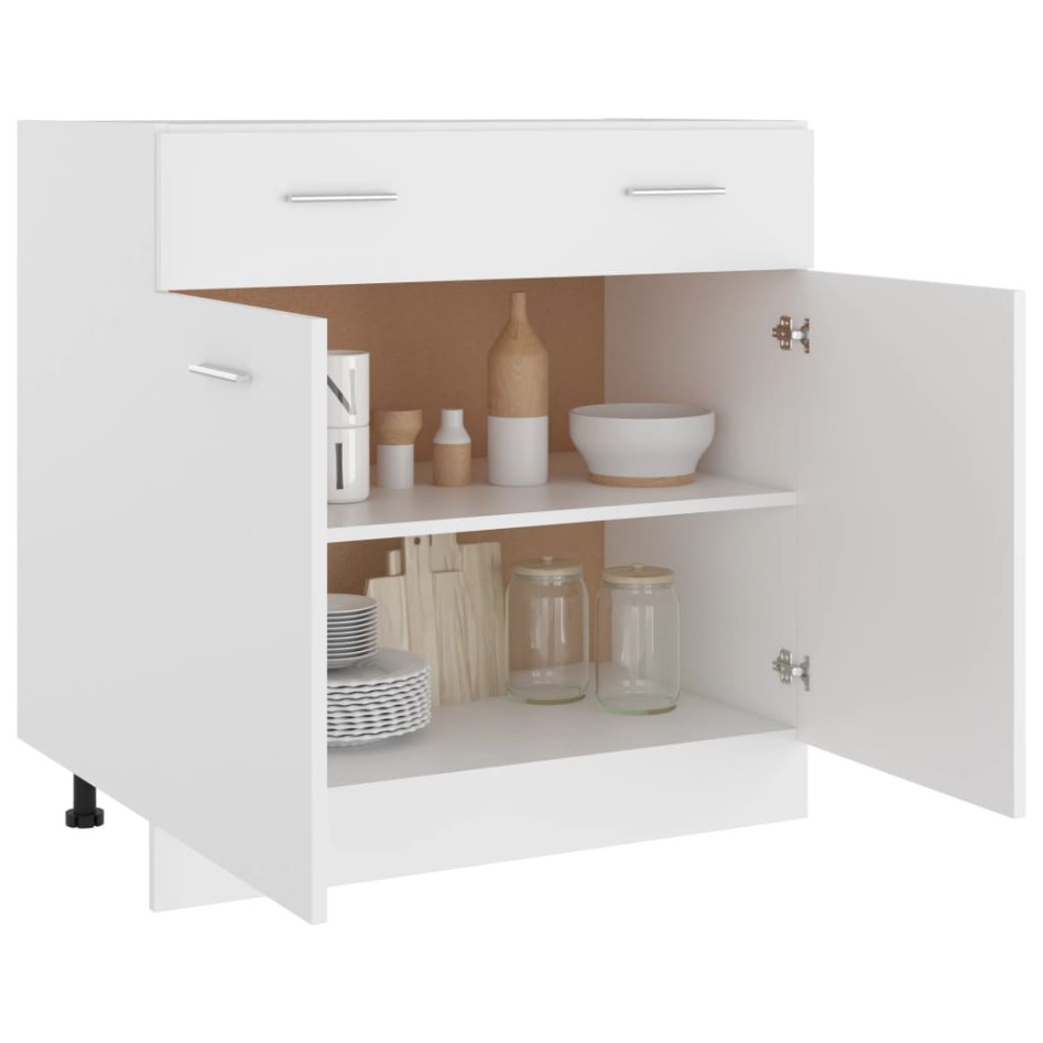 Armario inferior de cocina madera blanco 80x46x81,5