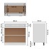 Armario inferior de cocina madera blanco 80x46x81,5