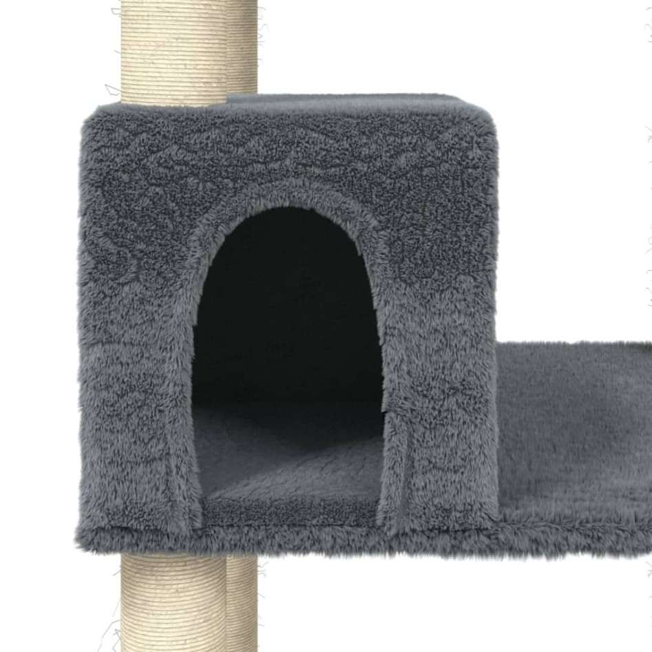 Rascador para gatos con postes de sisal gris oscuro 141