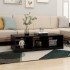 Mesa de centro de madera maciza de pino negro 110x50x34