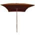 Sombrilla de jardín con palo de madera terracota 200x300