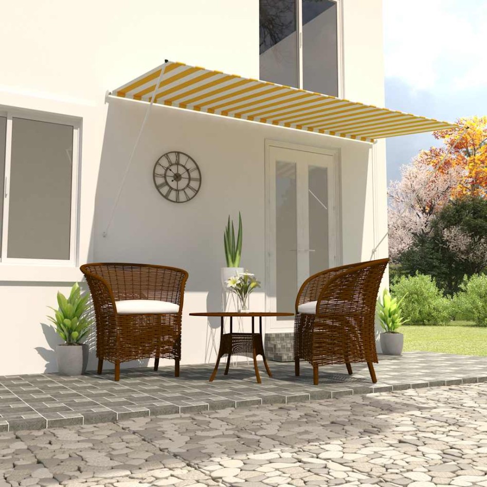 Toldo retráctil 400x150 cm amarillo y