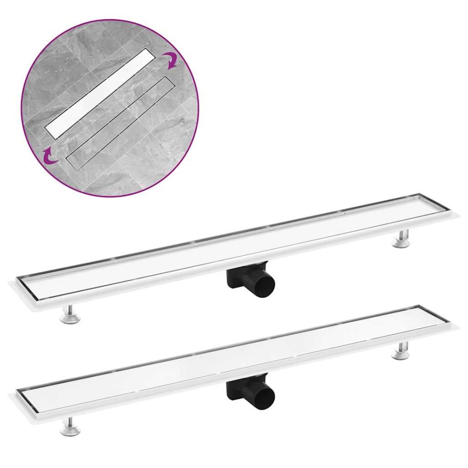 Desagüe de ducha con cubierta 2 en 1 acero inoxidable 93x14