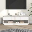 Mueble de TV de madera maciza de pino blanco 110,5x34x40 cm