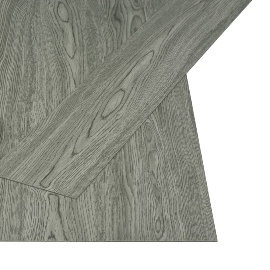 Lamas para suelo autoadhesivas PVC gris 4,46 m² 3