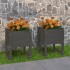 Jardinera 2 unidades madera maciza de pino gris 40x40x52,5