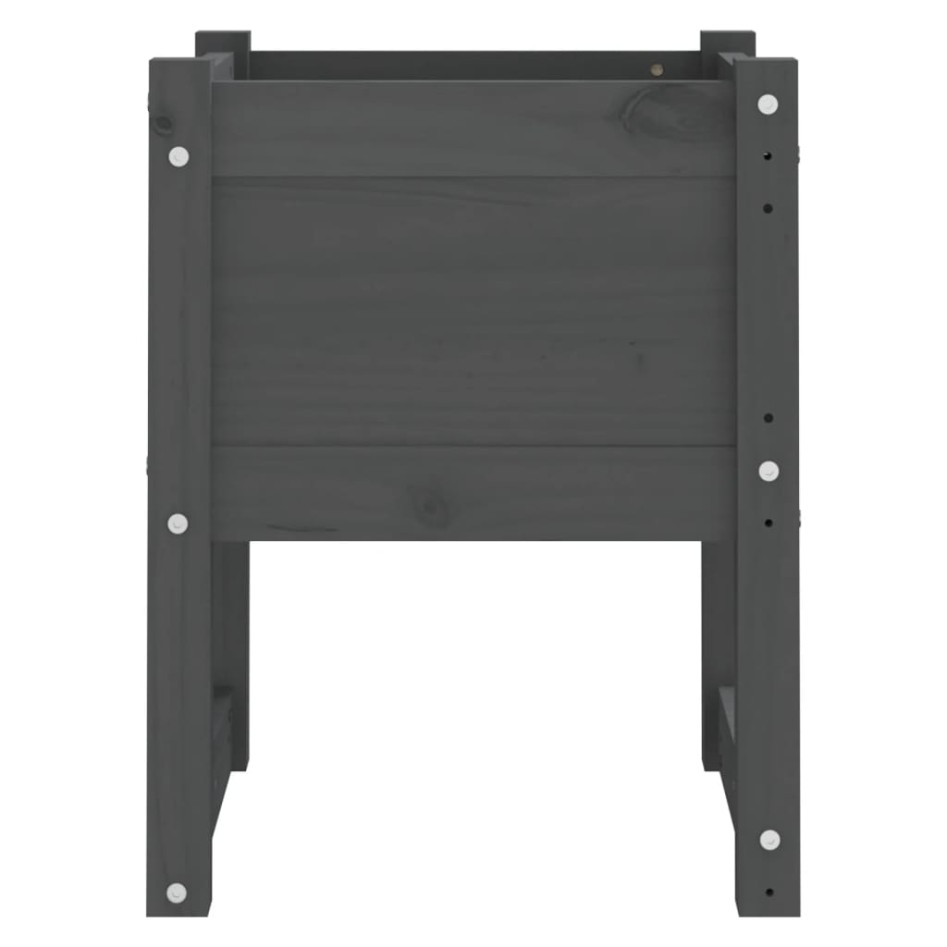 Jardinera 2 unidades madera maciza de pino gris 40x40x52,5