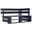 Banco esquinero de palés para jardín madera negro