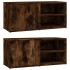 Mueble TV 2 uds madera contrachapada roble ahumado