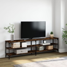 Mueble TV metal y madera contrachapada roble humo