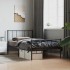 Estructura cama sin colchón con estribo metal negro 90x190