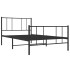 Estructura cama sin colchón con estribo metal negro 90x190
