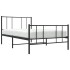 Estructura cama sin colchón con estribo metal negro 90x190