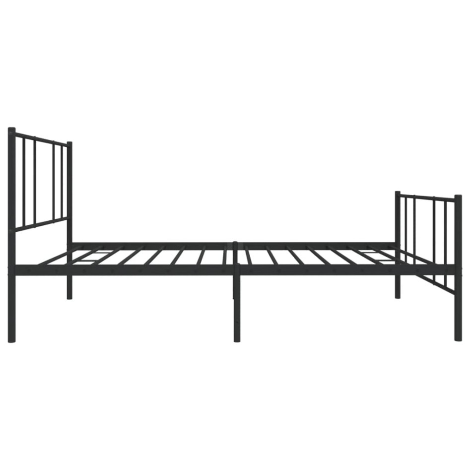 Estructura cama sin colchón con estribo metal negro 90x190