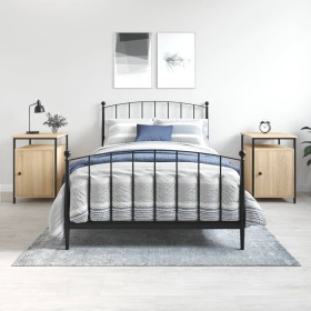 Mesitas noche 2 uds madera contrachapada color roble