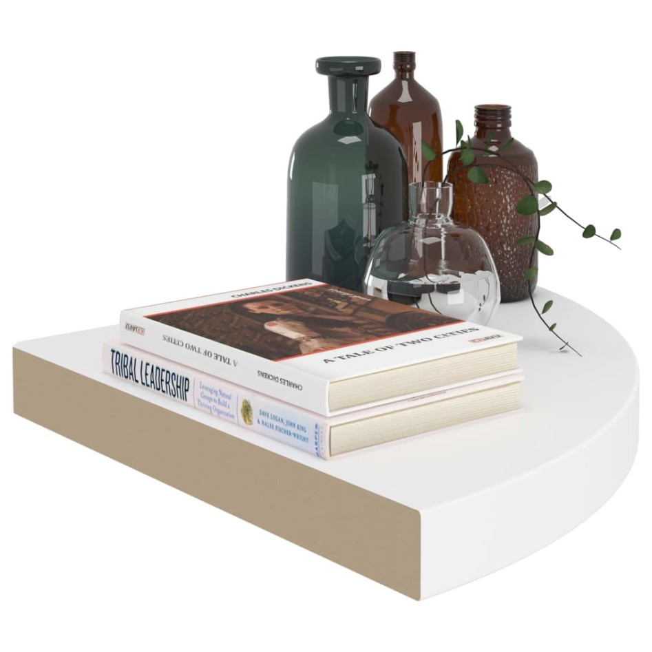 Estantes flotantes de esquina 4 uds MDF blanco 35x35x3,8
