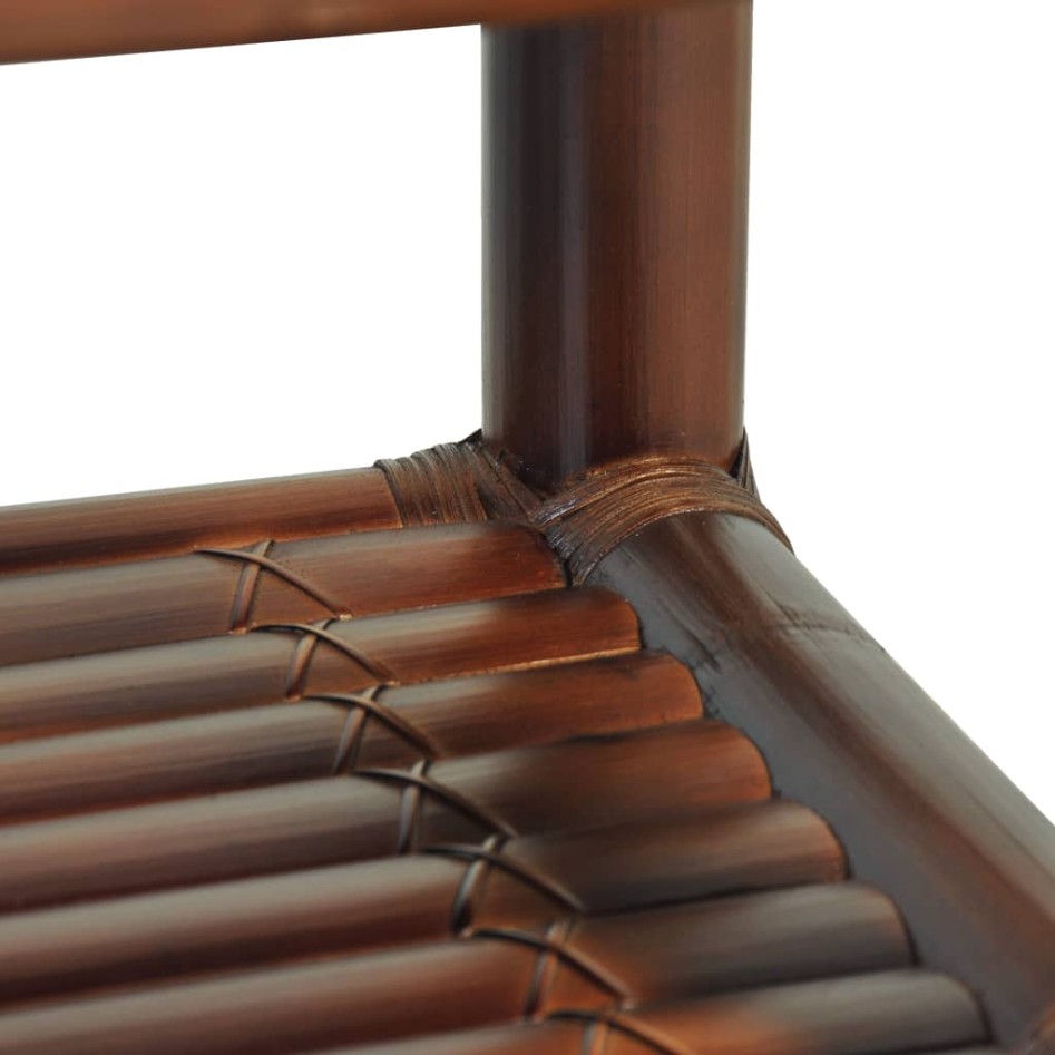 Mesita de noche de bambú marrón oscuro 40x40x40