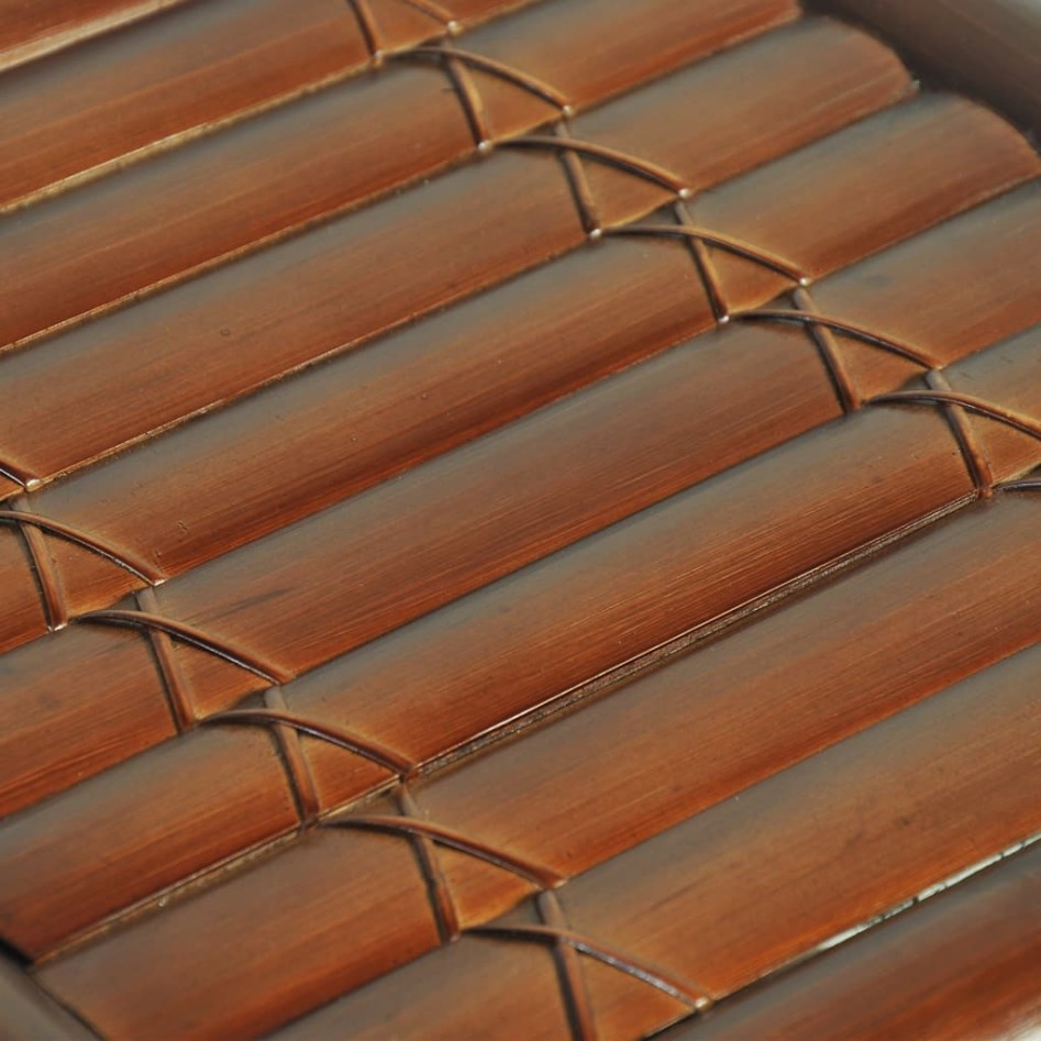 Mesita de noche de bambú marrón oscuro 40x40x40