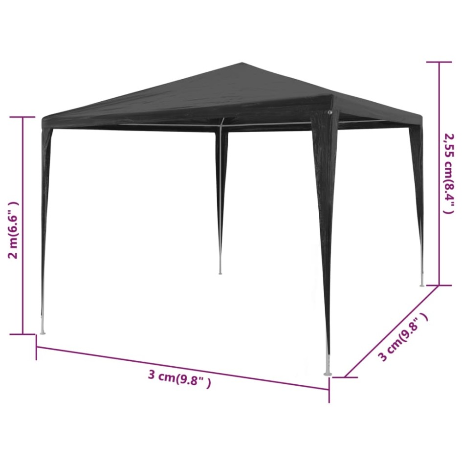 Carpa para fiestas PE gris antracita 3x3