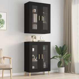 Armario de pared colgante negro 69,5x34x90