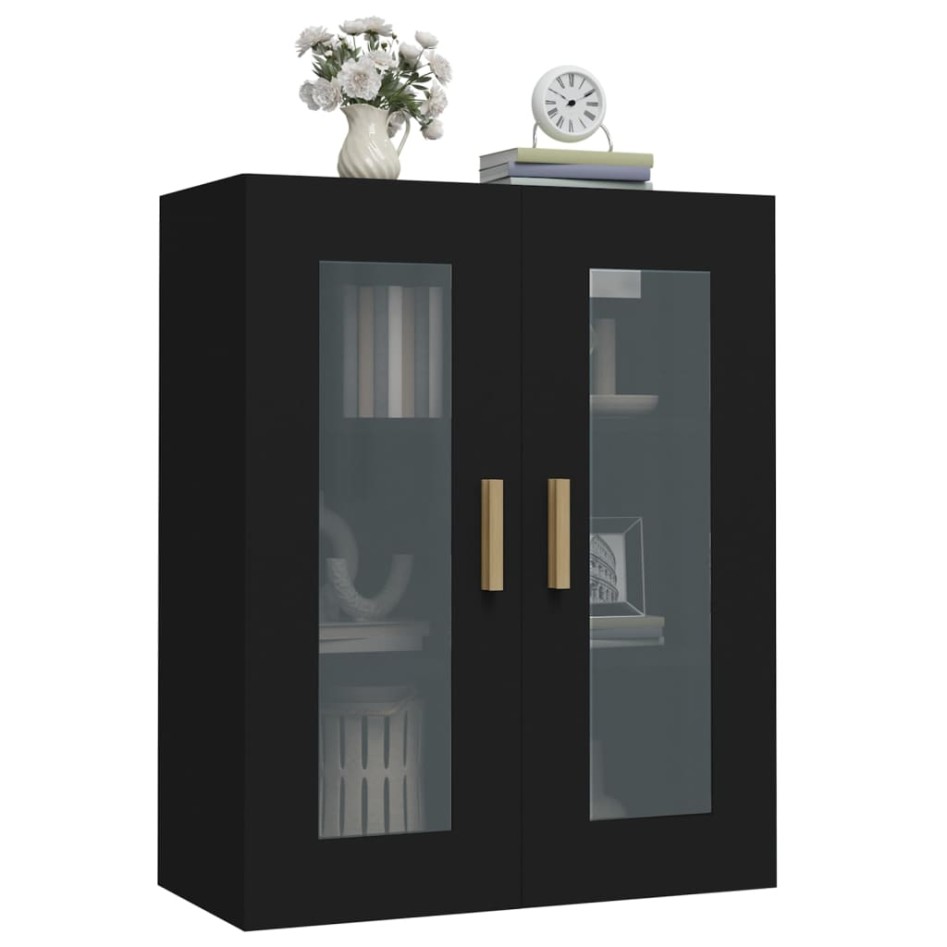 Armario de pared colgante negro 69,5x34x90