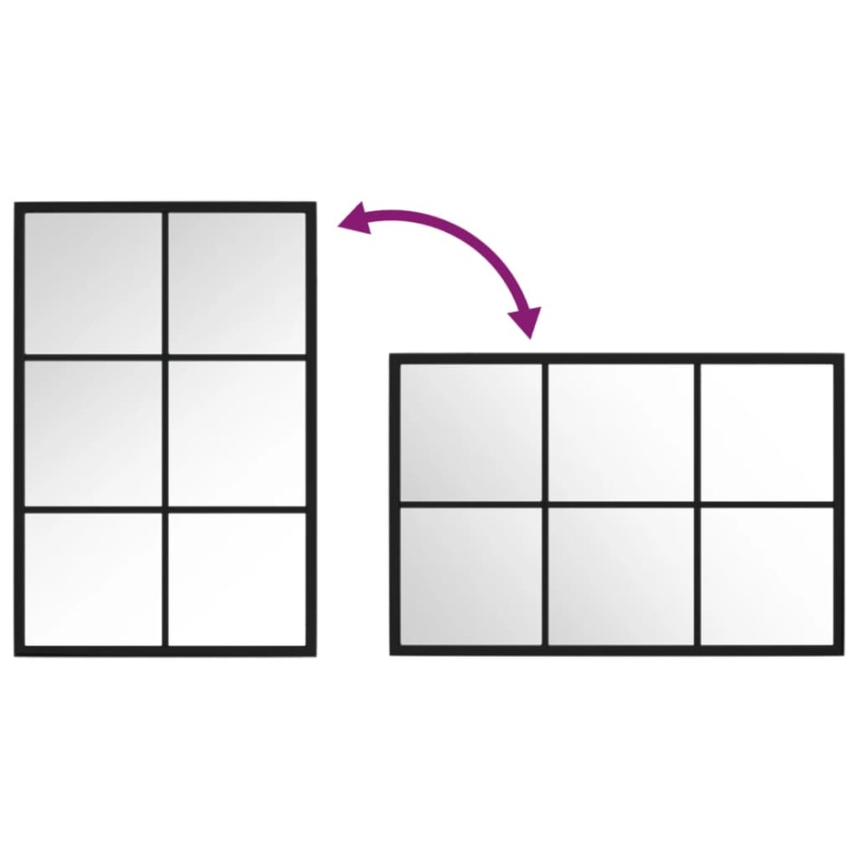 Espejo de pared metal negro 60x40