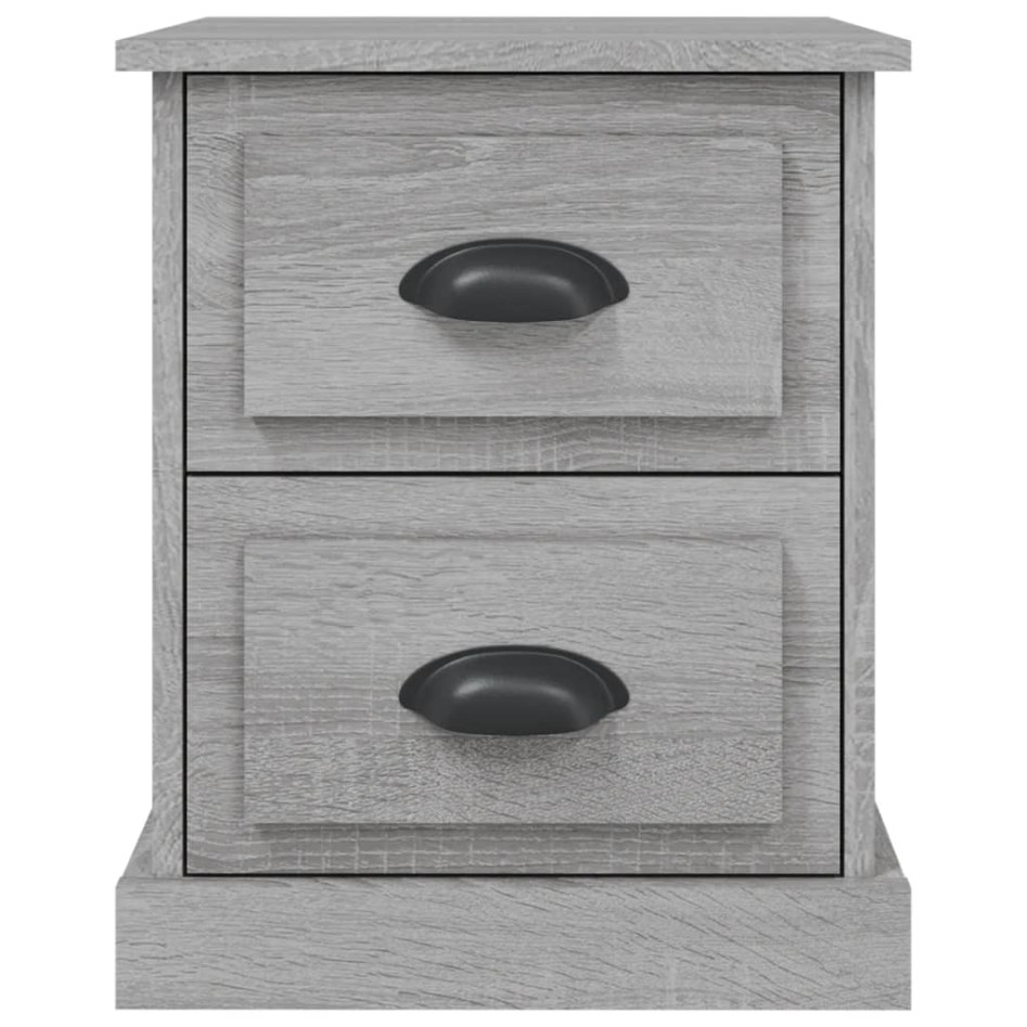 Mesitas de noche 2 uds madera contrachapada gris 39x39x47,5