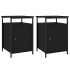 Mesitas de noche 2 uds madera contrachapada negro 40x42x60