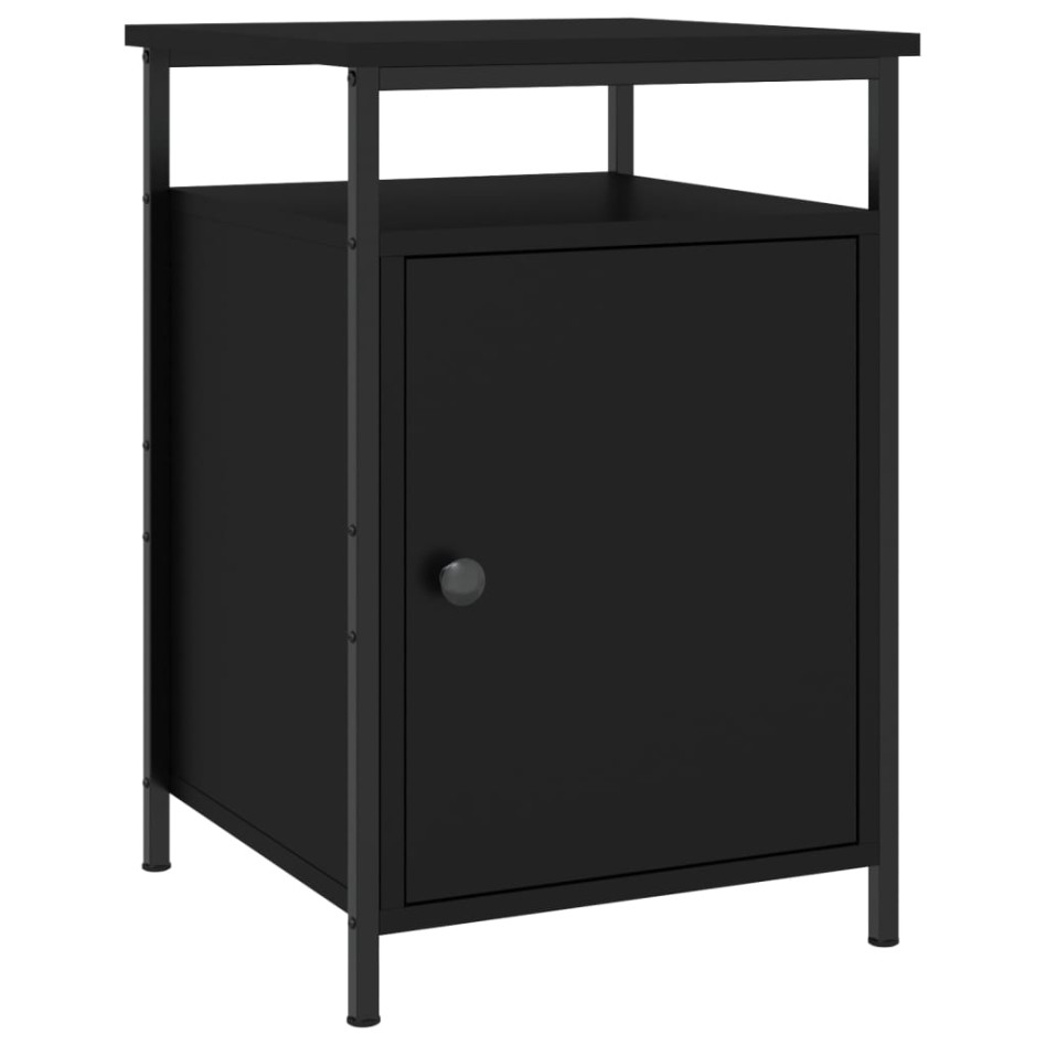Mesitas de noche 2 uds madera contrachapada negro 40x42x60