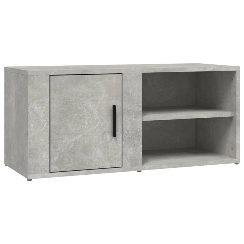 Mueble TV 2 uds madera contrachapada gris hormigón